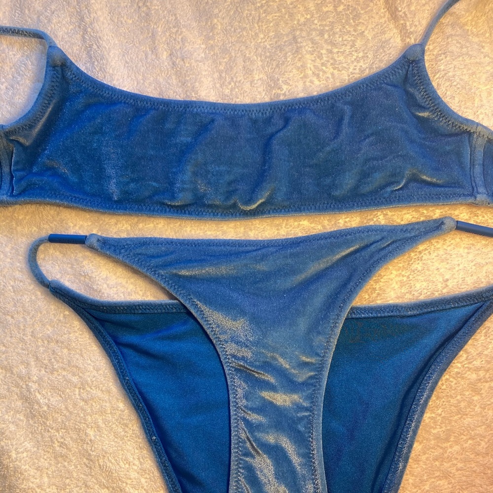 Triangl Blue Velvet Bikini Set